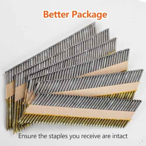 30-34 Degree Framing Nails 2"X.113" Ring Shank 1000 Count, D Head Hot Dipped Galvanized Paper Tape Strip Nails, for 30 to 34 Degree Framing Nailer