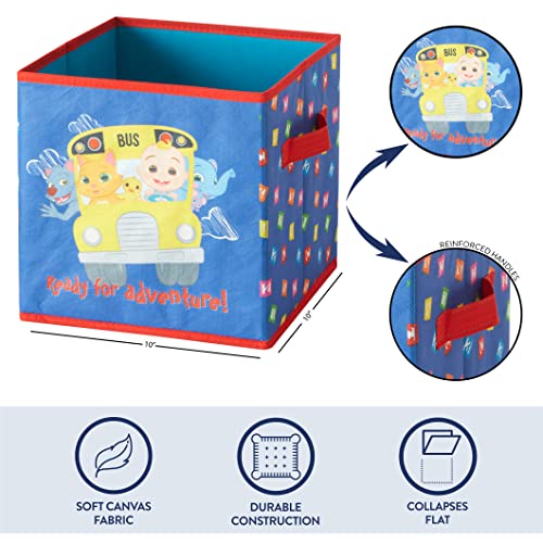 Idea Nuova Cocomelon Set of Two Spacious Collapsible Storage Cubes, 10"x10" - color: Cocomelon
