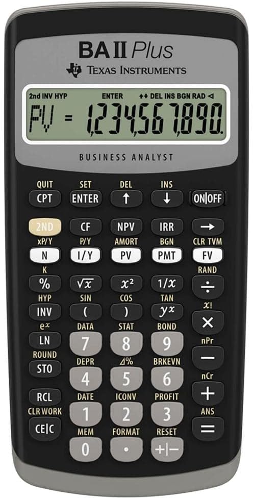Texas Instruments IIBAPL/TBL/3E2 Advanced Financial Calculator BAII Plus