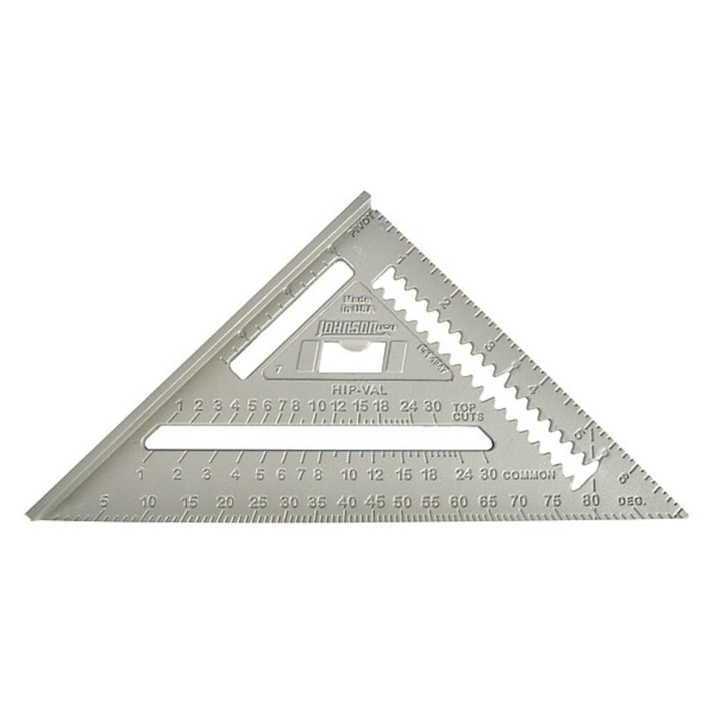 Johnson Level & Tool RAS-1B Johnny Square Professional Aluminum Rafter, 7", Silver, 1 Square