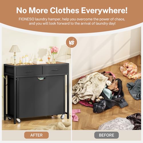 Laundry Sorter, Rolling Laundry Hamper with 3 Section Pull-Out Bags, Laundry Basket Organizer with 2 Drawers & 2-Tone Top Panel, Laundry Hamper with Wheels for Laundry Room Organization, Bathroom - size: 120 L with 3 Section