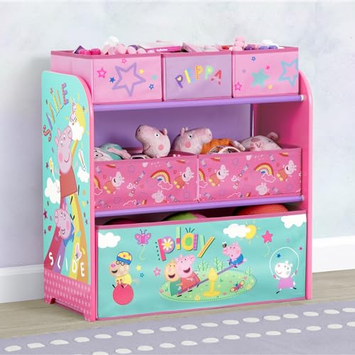 Delta Children - Peppa Pig Design & Store 6 Bin Toy Storage Organizer - Greenguard Gold Certified, Pink - color: Peppa Pig