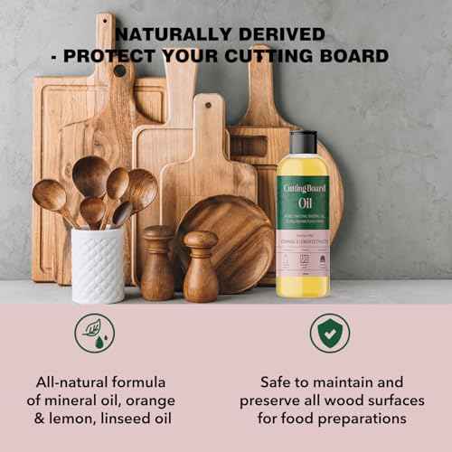 Cutting Board Oil - Natural Mineral Oil for Cutting Board - Enriched with Lemon and Orange Oils - Butcher Block Oil and Conditioner - Mineral Oil for Wooden Cutting Board & Utensils - 6.7oz