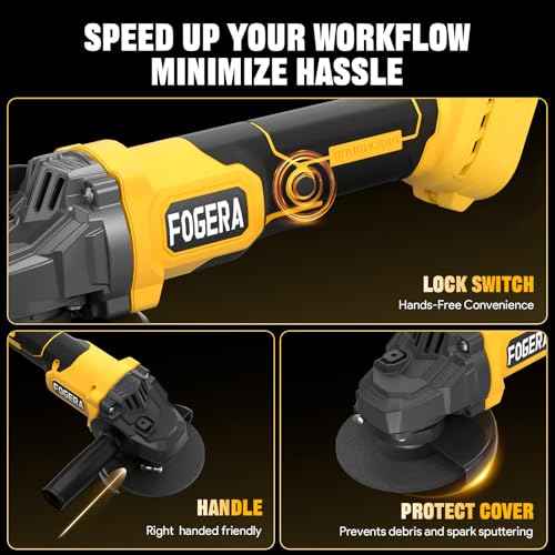 Cordless Angle Grinder, 4-1/2 Inch Power Grinder Tools Compatible with Dewalt 20V MAX Battery, 3 Speed Power Cordless Grinder for Metal Grinding, Cutting, Rust Removal (Battery Not Included)