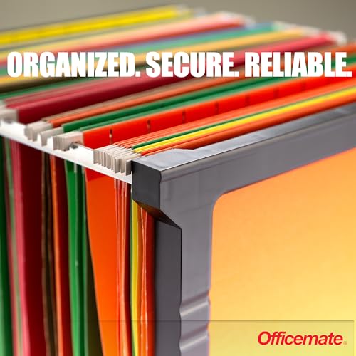 Officemate Plastic Hanging File Folder Frame, 18 Inch, Letter and Legal Size. 1 Set (91961), Black and Gray - size: 18 Inch