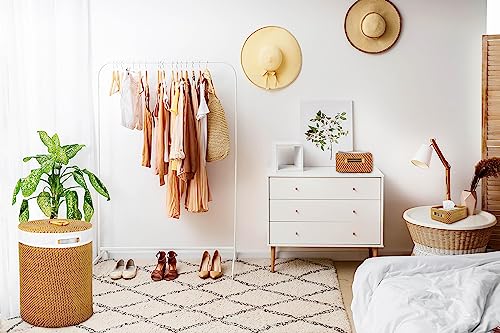 Seville Classics Premium Natural Handwoven Portable Laundry Bin Basket with Carrying Handles - color: Natural Water Hyacinth, size: Rectangular Hamper