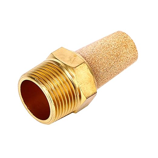 Beduan 3 Pcs Pneumatic Brass Exhaust Muffler Filter, 1/2" Male Thread Hex