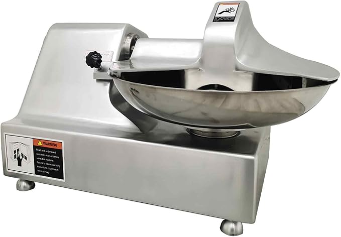BEILOCKERY 110V 8L Meat Vegetable Food Chopper Processor, Prep Food Processor, 750W Food Chopper with Partially Open Pot, Commercial Stainless Steel Blade Electric Shredder