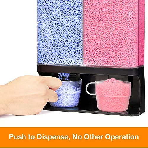 Laundry Scent Boosters Beads Dispenser, Conwomin Wall Mounted Laundry Detergent Dispenser with 2 Cups for Laundry Beads, Rice, Beans, Stain Remover Powder, Black(105 oz) - color: Black