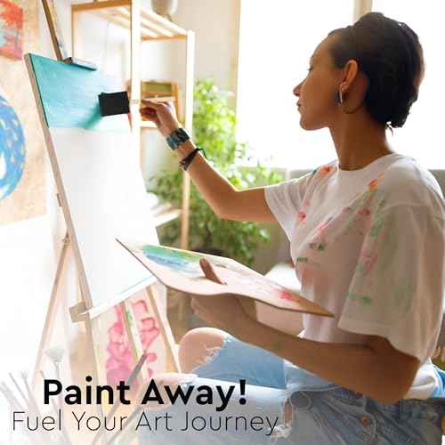20 Piece Flat Flexible Poly Foam Bevel-Tipped Brush Set with Wooden Handles Ideal for Applying Paint, Oil-Based Paints, Stain, Varnish, Enamel, Latex Paint Smooth Surfaces & Arts & Crafts