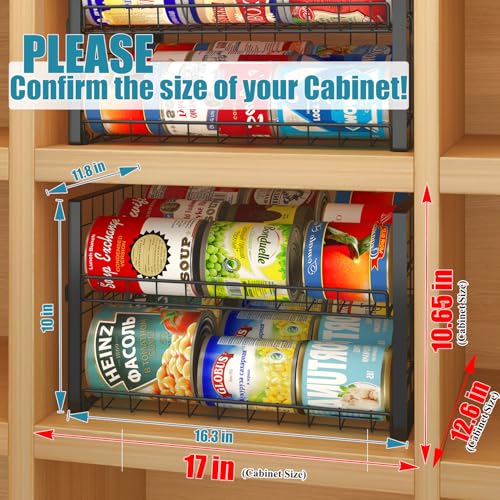 JKsmart 2-Tier Stackable Can Rack Organizer for Pantry, Adjustable Can Dispenser Holds Up to 60 Cans, Can Storage Holder for Various Ounces of Canned Food Soda Drinks, Black, 2 Pack - size: 2 Tier - 2Pack