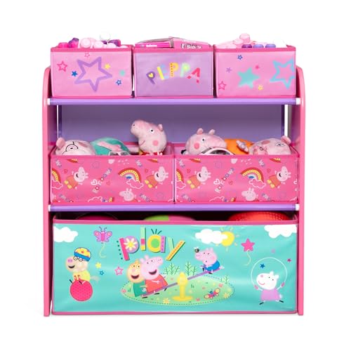 Delta Children - Peppa Pig Design & Store 6 Bin Toy Storage Organizer - Greenguard Gold Certified, Pink - color: Peppa Pig