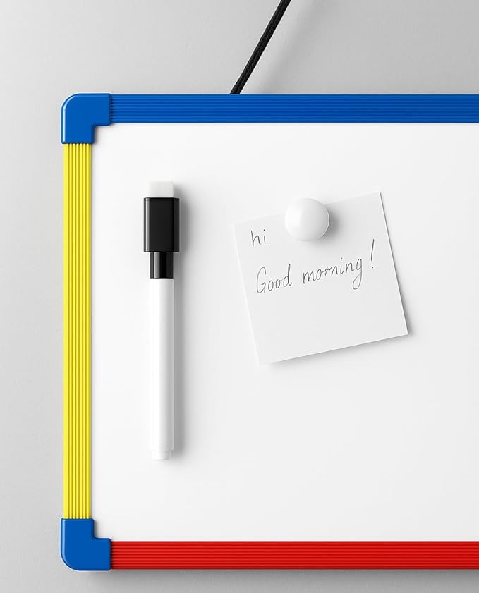 Double-Sided Magnetic Small White Board 11x7 Inch, Dry Erase Board with Marker & 2 Magnets, Hanging Mini Whiteboard for School, Home, Office, Classroom, Study, Teaching Use