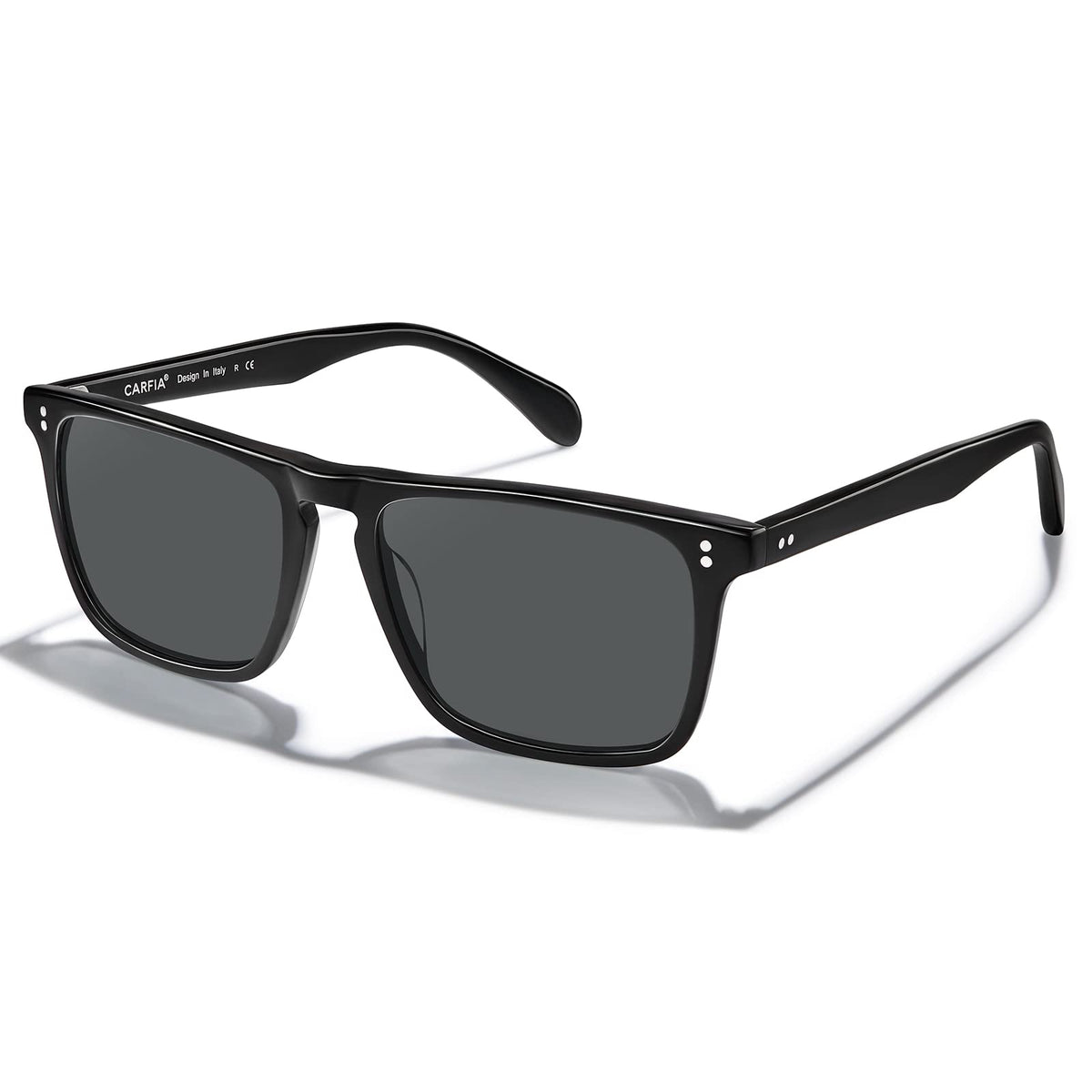 CARFIA Retro Polarized Sunglasses for Men UV Protection Hand-crafted Acetate Frame Fashion Cool Sun Glasses CA53572