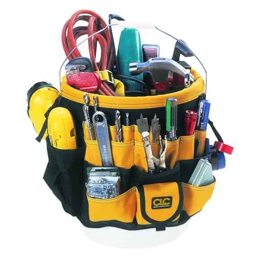 Custom Leathercraft4122 In & Out Bucket, 61 Pocket, Black/Yellow