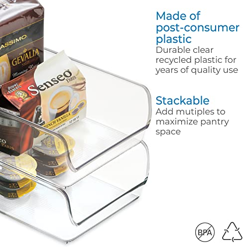 iDesign BPA-Free Plastic Freezer and Fridge Organization Bin for Kitchen, Fridge, Freezer, Pantry and Cabinet Organization, The Linus Collection – 11" x 7" x 3.5", Clear - style: 1 Pack