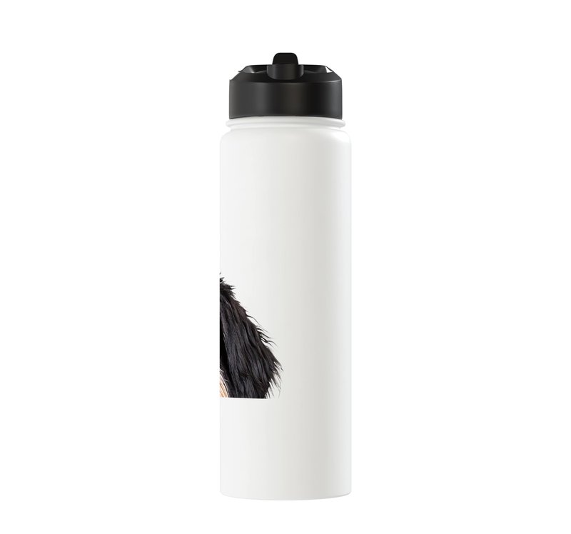 Funny Bernedoodle Peeking Dog Mom Dad Owner Stainless Steel Insulated Water Bottle