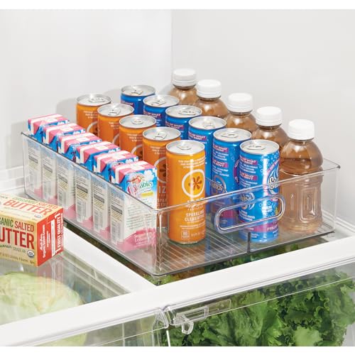 iDesign Divided Pantry Bin with Handles for Pantry, Refrigerator, or Freezer - Set of 3 - Clear - style: Pack of 3