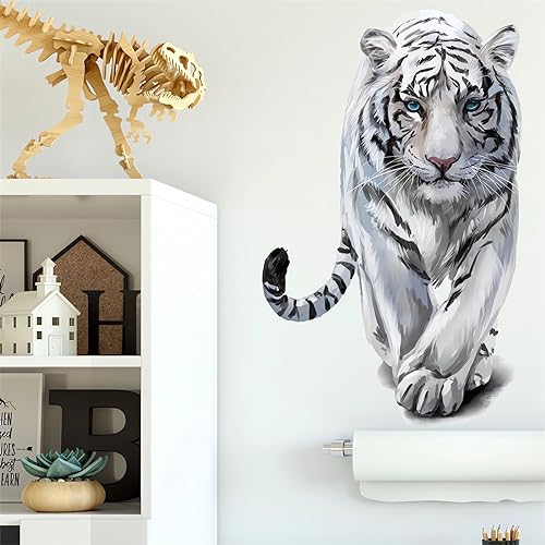 Black£¦White Spots Tiger Wall Stickers, sacinora Wild Animal Wall Decals Removable Vinyl Peel and Stick for Kids Baby Nursery Living Room Bedroom Children's Room Playroom Art Decorations