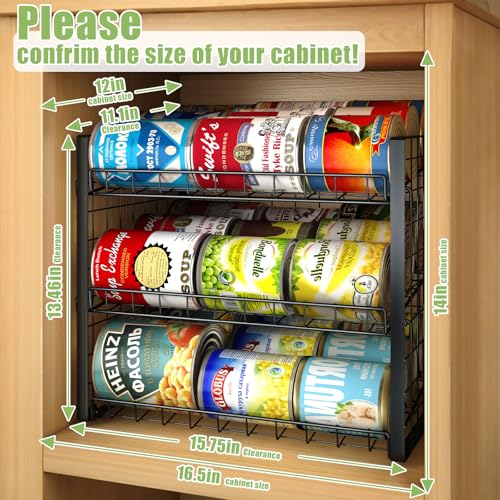JKsmart 3-Tier Stackable Can Rack Organizer for Pantry, Adjustable Can Storage Holder for Various Ounces of Canned food Soda Drinks, Can Dispenser for Kitchen Cupboard Cabinet, 2 Pack - size: 3 Tier - 2Pack