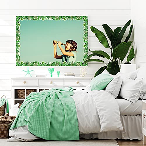 Boho Die Cut Border Trim Greenery Plant Bulletin Board Jungle Border Classroom Bulletin Wall Decor Trim Leaf Decals Tropical Leaves Greenery Wall Decoration Green, 39 ft
