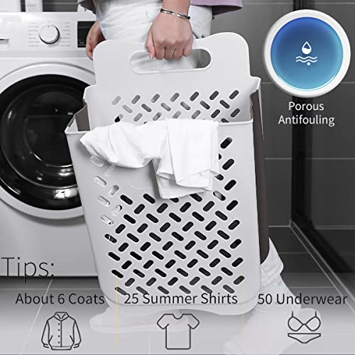 Plastic Foldable Laundry Basket with Handle, 42L Wall Mounted Laundry Hamper Freestanding Dirty Clothes Hamper, Collapsible Laundry Baskets Pop Up Hamper Storage Container for Snacks Dolls - size: XL