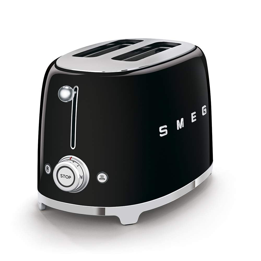 SMEG 2 Slice Toaster with 6 Presets and Defrost Function and Removable Crumb Tray TSF01RDUS, RED