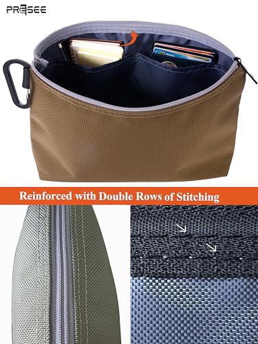 Tool Pouch Zipper Small Tool Bag Pouches Organizer Bag with Metal Carabiner, Nylon 1680D Heavy Duty for Wrenches, Screwdrivers & Office Supplies, Pack of 3, Green, Khaki, Blue - color: 1 Pack, 11" Blue