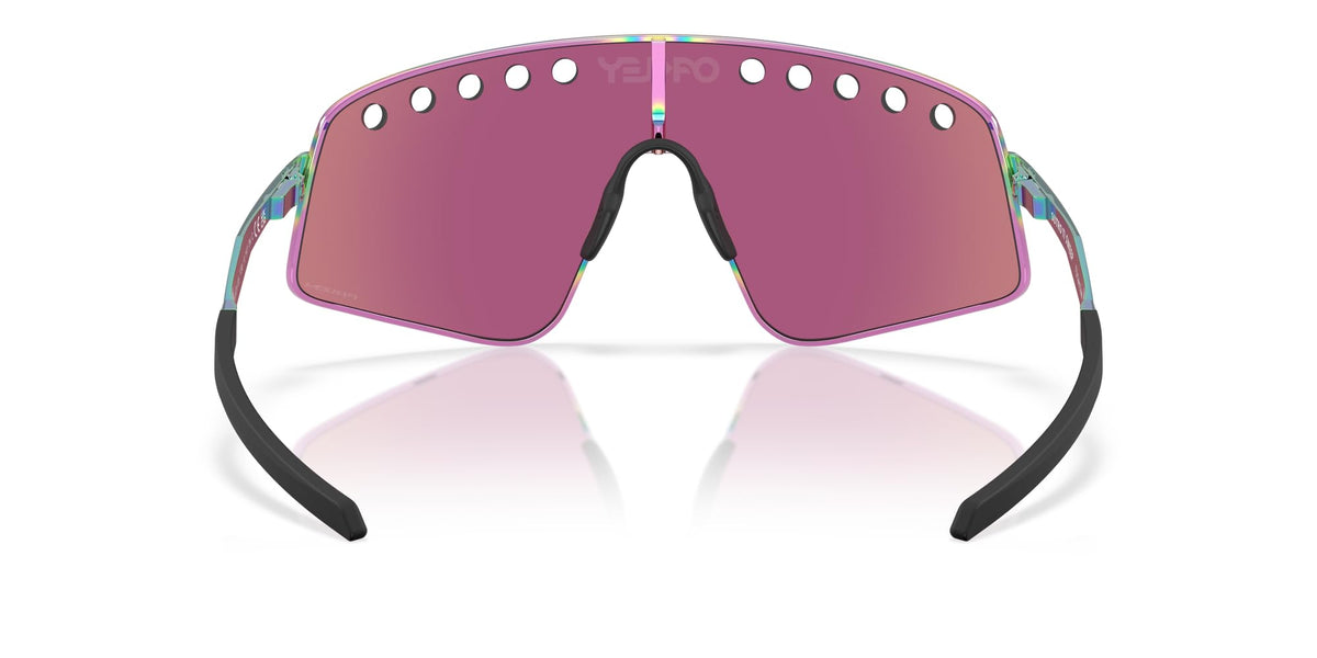 Oakley Sunglasses for Men - OO6025 Sutro TI Sweep Sunglasses with Rimless Titanium Frames PRIZM Lenses -Polished Oil Slick/PRIZM Road Jade - Size 38