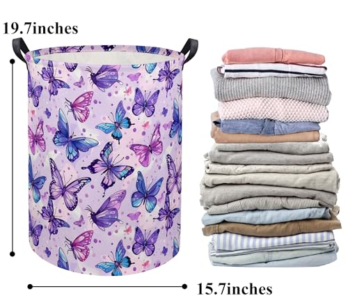 Butterfly Baby Laundry Basket & Toy Storage Bin, Purple Butterfly - color: Purple Butterfly