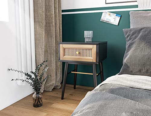 COZAYH Set of 2 Fully-Assembled Modern Farmhouse Clean-Lined Nightstand, End Table with 1 Drawer, Black - color: Black, style: 1 Drawer/2 pack