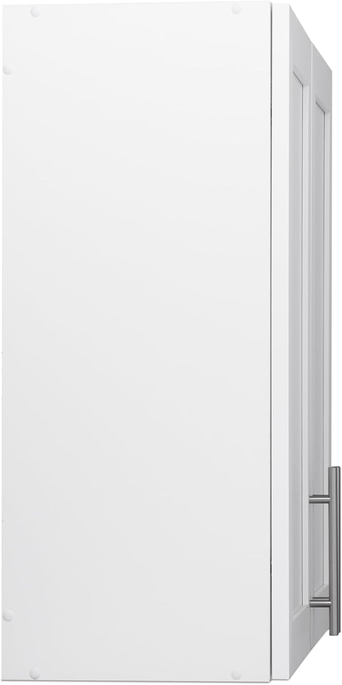 Prepac Elite 32'' Bathroom Wall Cabinet with Panel Doors, Wood Kitchen Pantry Cabinet, Wall Hanging Laundry Room Cupboard with 1 Adjustable Shelf for Kitchen, Laundry Room and Bathroom, White