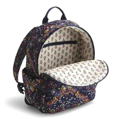 Vera Bradley Women's Premium Cotton Small Banbury Backpack, Starry Paisley, One Size
