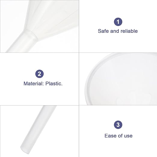 Veemoon 10pcs 90mm Plastic Triangle Funnels Pp Laboratory Filling Funnels
