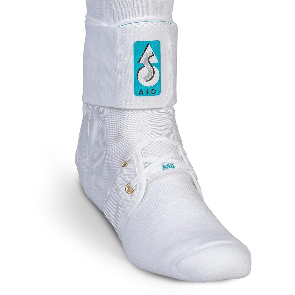 Med Spec ASO Ankle Stabilizer (Large, White) – Lace Up Ankle Brace for Ankle Sprain and Instability, Orthopedic Ankle Support for Men, Women, Adults, Teens and Kids, Sports Injury Recovery, 264005