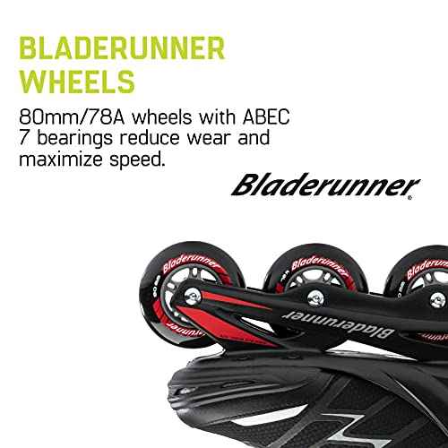 Bladerunner by Rollerblade Advantage Pro XT Men's Adult Fitness Inline Skate, Black and Red, Inline Skates, 11