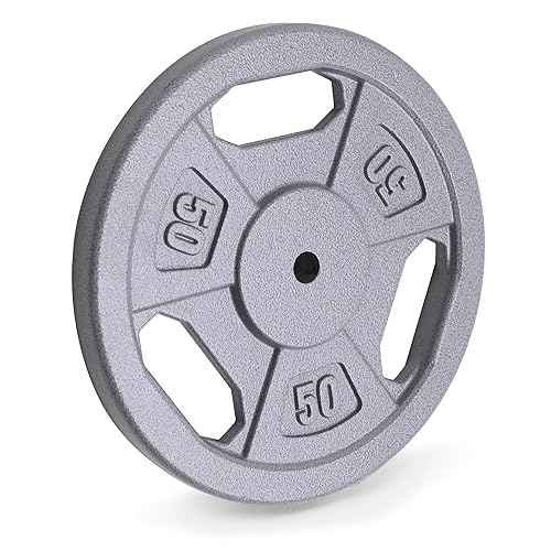 Marcy Classic 1" Cast Iron Standard Grip Plates for Strength Training and Weightlifting