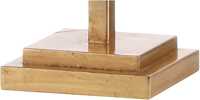 JONATHAN Y 29" Gold Leaf Modern Geometric Column LED Table Lamp, Transitional Iron Desk Lamp for Living Room Bedroom, White Linen Drum Shade, UL Listed, LED Bulb Included JYL3037A