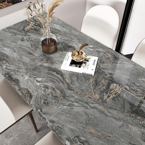 Wallercity Black/Gold Marble Contact Paper for Countertops Waterproof Gold Marble Wallpaper Peel and Stick Countertop Contact Paper for Kitchen Bathroom Removable Vinyl Wrap for Cabinets 15.8''x78.7''