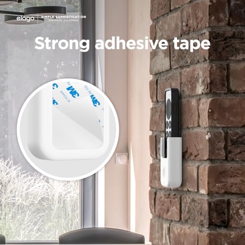 elago Universal Remote Holder Mount Compatible with Apple TV and All Other Control Devices - Adhesive Tape or Screw Mounting Options, Available Wired Charging [Small] [3rd & 2nd Gen] [White] - color: White, size: Small - 2&3 Gen