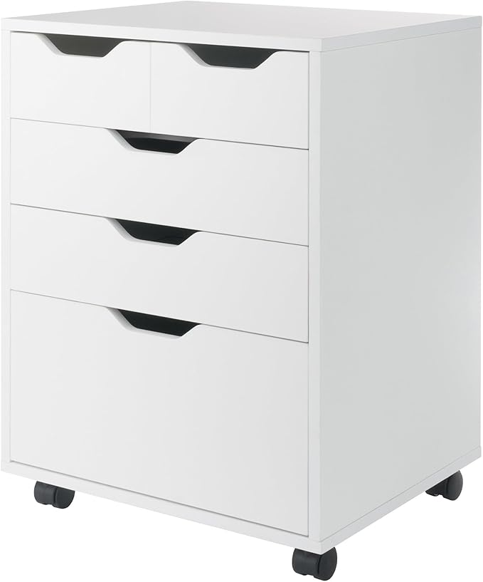 Winsome Halifax Bins & Drawers Mobile Cabinet, for Home Office, White