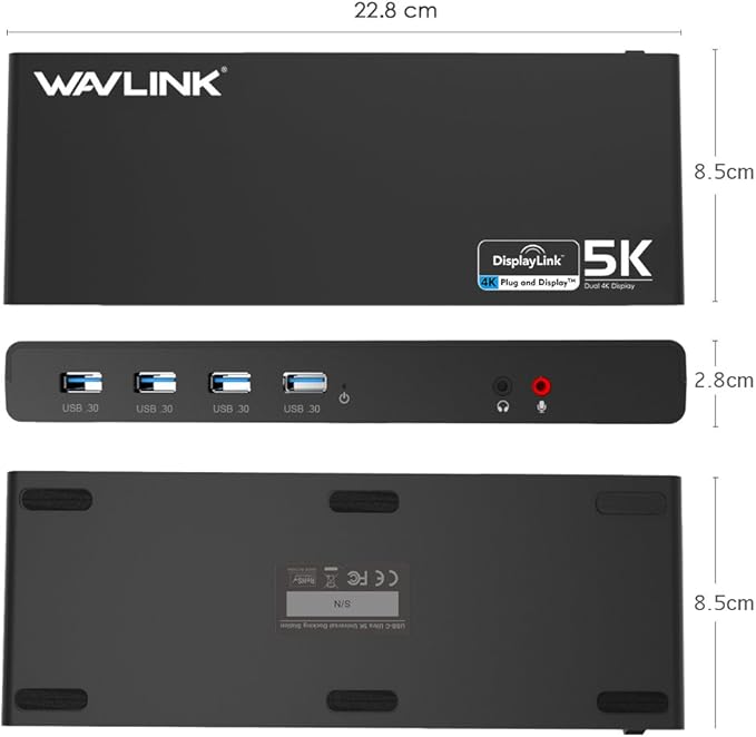 WAVLINK Laptop Docking Station Stand Dual Monitors 4K