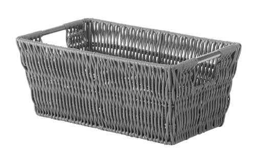 Whitmor Rattique Small Shelf Tote Grey - color: Gray, size: 11.4"L x 6.5"W x 4.5"H