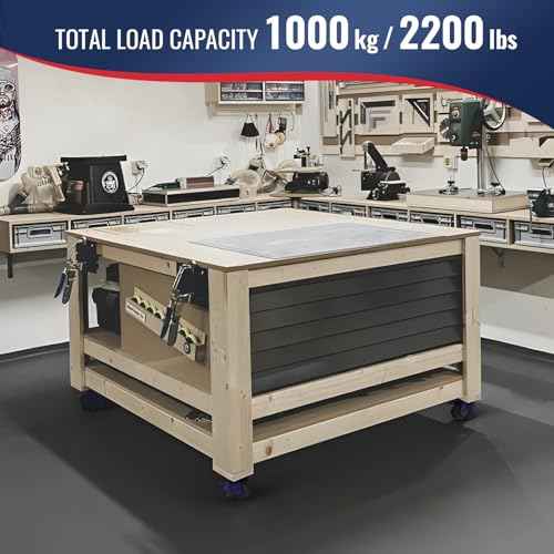 Leveling Casters with Ratchet Handle Design Total Capacity 2200Lbs Heavy Duty Casters Set of 4 Workbench Casters with Adjustable Leveling Pads