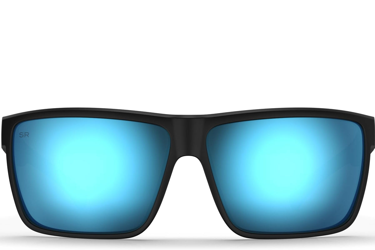 Shady Rays Cayman - Black Ocean/Blue Glacier Mirror Lens, XL
