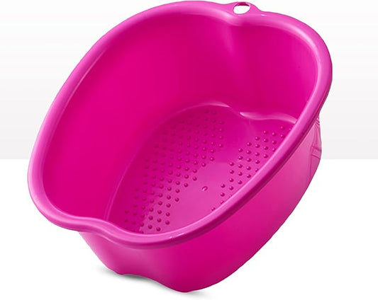 Foot Soaking Bath Basin: Plastic Foot Spa Basin for Soaking Feet - Foot Soaking Tub with Massage Dots - Roomy Foot Soak Bucket for Water Spa and Foot Massage (Purple)
