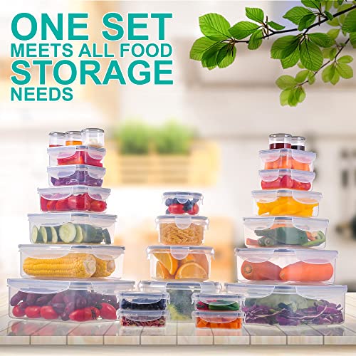 RockBerry 50 Pcs Large Food Storage Containers with Lids Airtight-85 OZ to small Containers-Total 526OZ Stackable Kitchen Set -BPA Free Leak proof containers- Freezer Microwave safe - color: 50Pcs