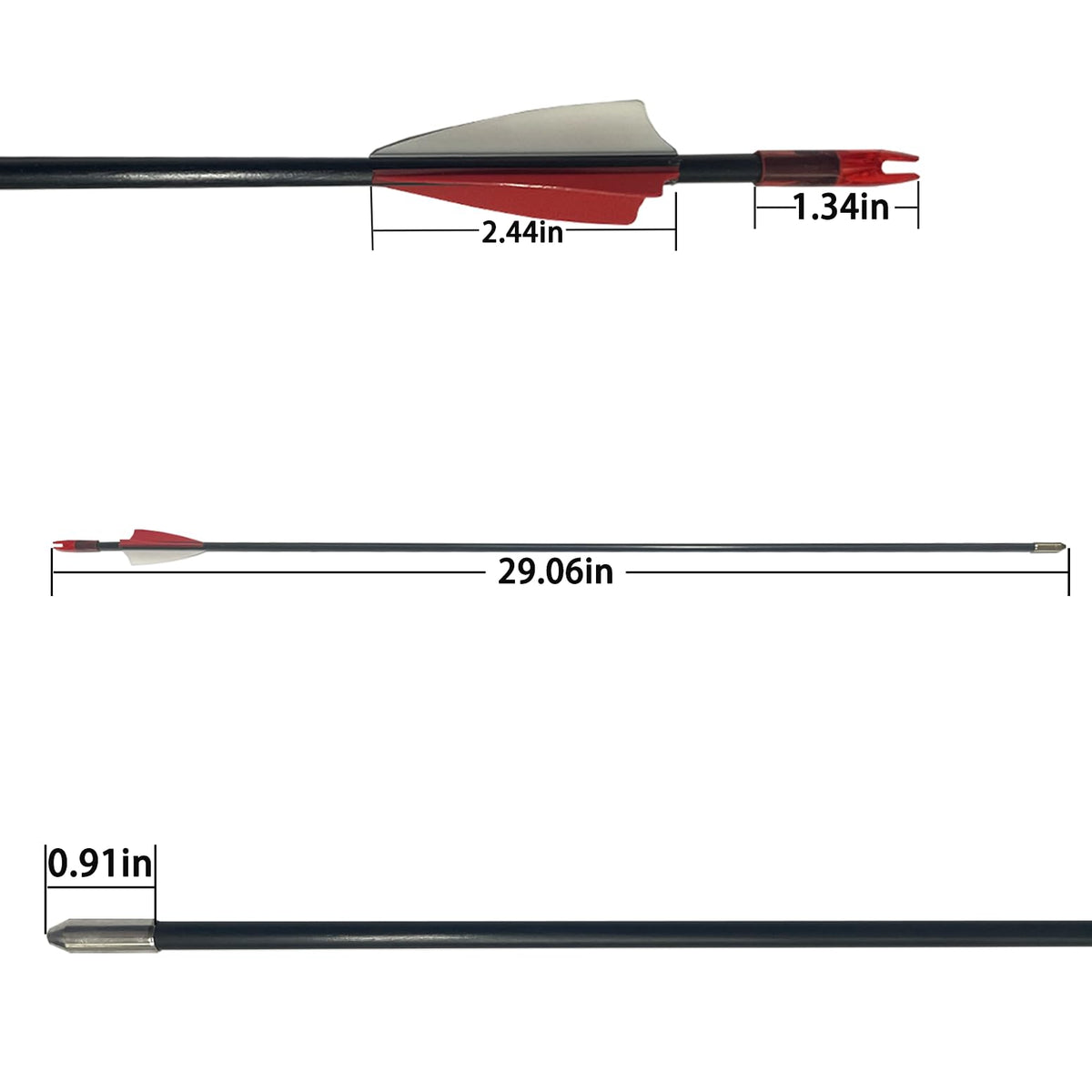 e5e10 28 inch Target Arrows Practice Fiberglass Arrow for Youth Beginner, Safety Blunt Tip Arrows for Archery Recurve Bow Long Bow -12 Pack(Red)