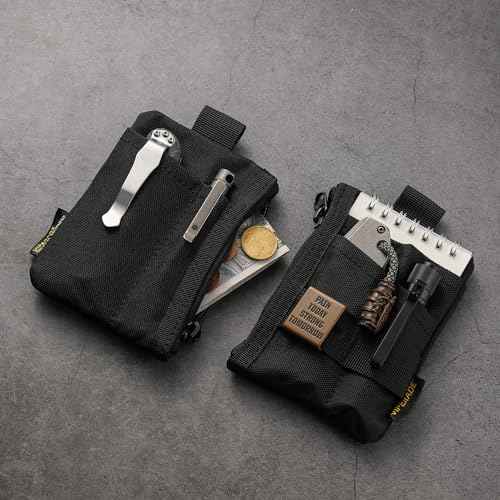 VIPERADE VE28 6-in-1 EDC Pouch, 500D Compact EDC Pocket Organizer, Molle Extension Tool Storage Bag, Small Coin Purse/Card Holder/Swiss Army Knife Pocket Pouch (Black)