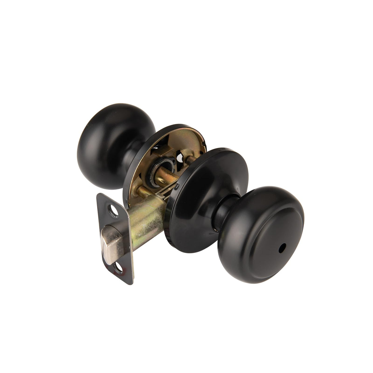 NCSEN Matte Black Door Knobs,Interior Door Knob with Lock,Coastal Style Door knob for Privacy and Bedroom (Bath or Privacy)